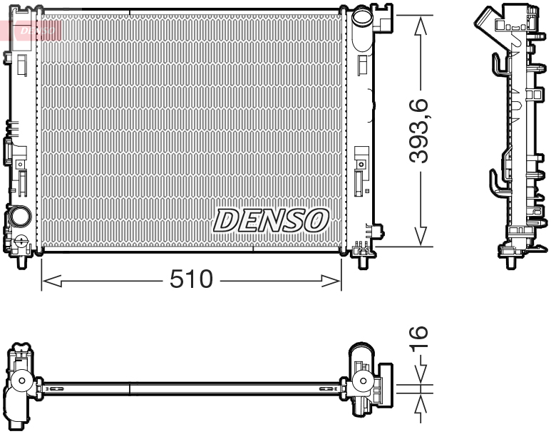 Radiatore, raffreddamento motore DENSO DRM46103
