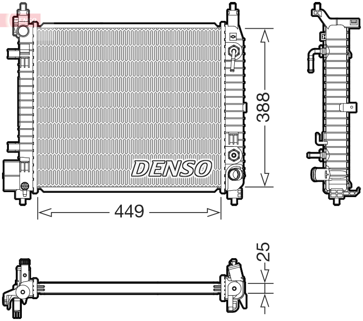 Radiatore, raffreddamento motore DENSO DRM46104