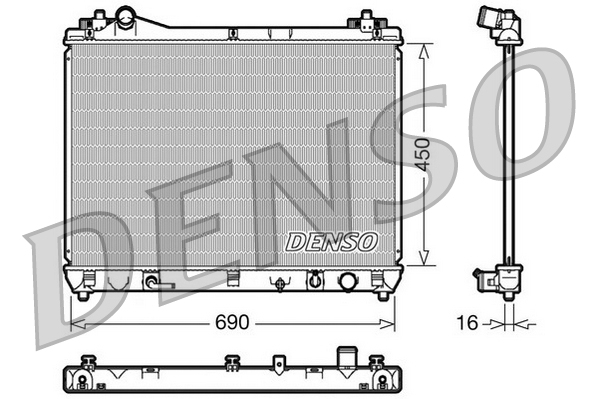 Radiatore, raffreddamento motore DENSO DRM47018