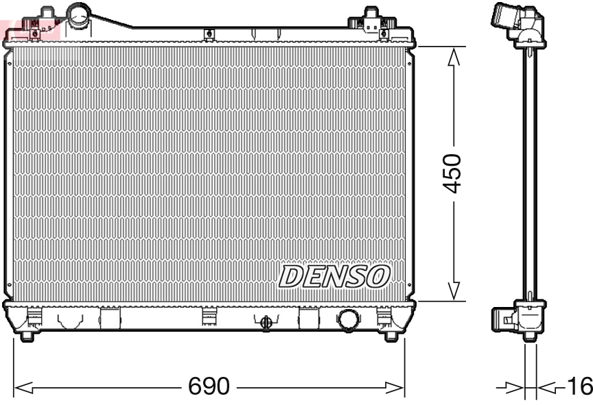 Radiatore, raffreddamento motore DENSO DRM47031