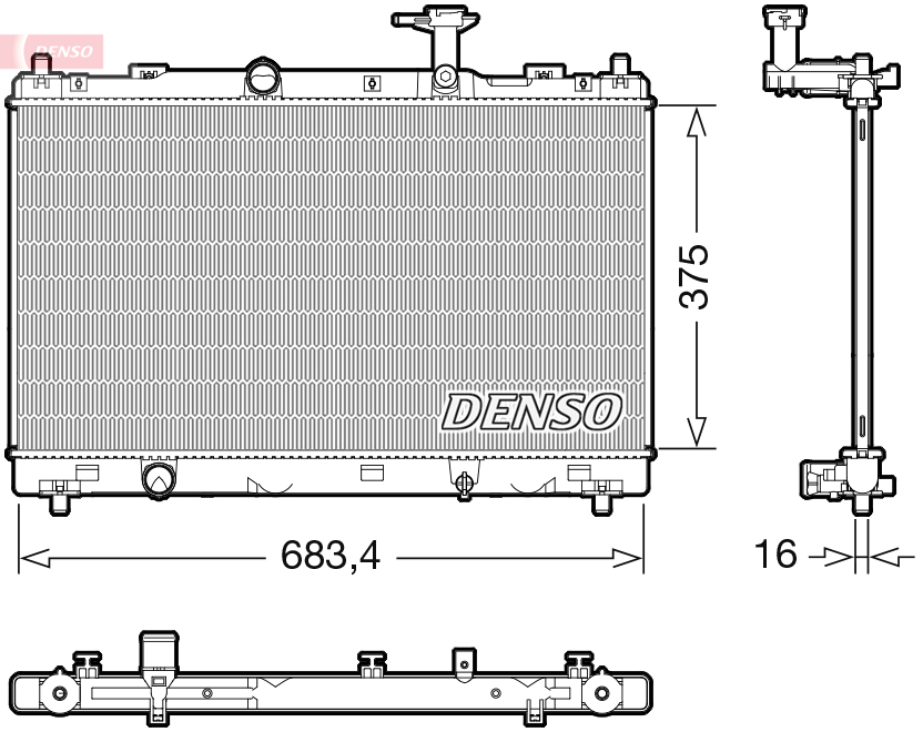 Radiatore, raffreddamento motore DENSO DRM47038