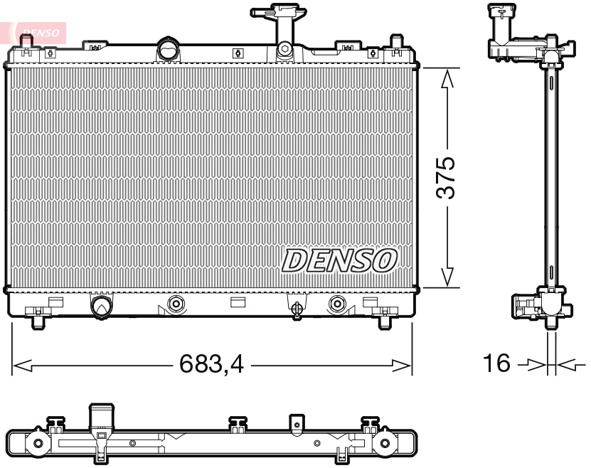 Radiatore, raffreddamento motore DENSO DRM47041