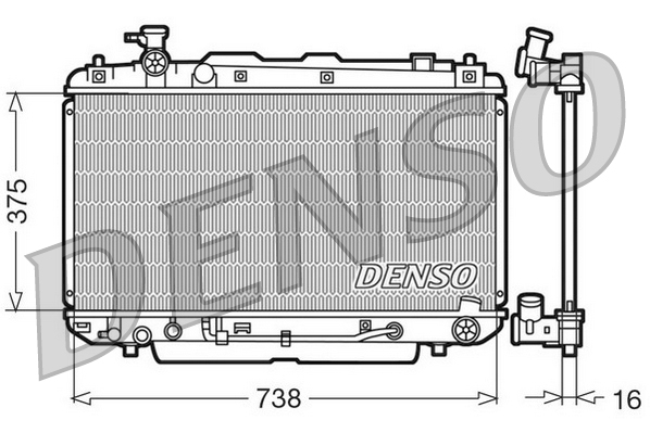 Radiatore, raffreddamento motore DENSO DRM50022