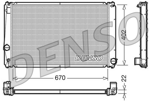 Radiatore, raffreddamento motore DENSO DRM50053