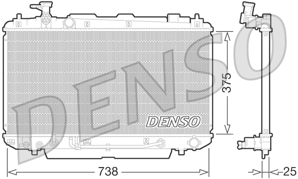 Radiatore, raffreddamento motore DENSO DRM50064