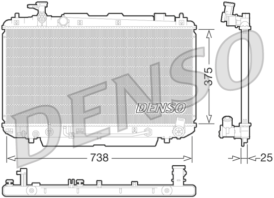 Radiatore, raffreddamento motore DENSO DRM50065