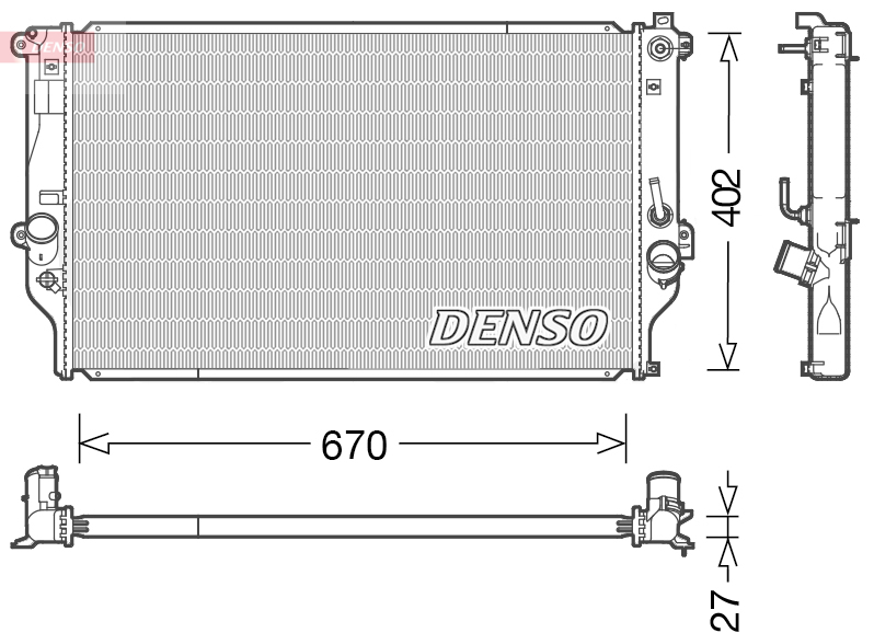 Radiatore, raffreddamento motore DENSO DRM50092