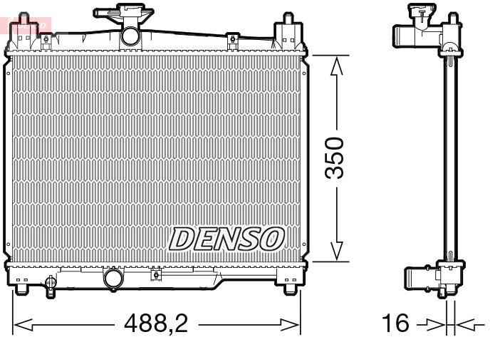 Radiatore, raffreddamento motore DENSO DRM50101