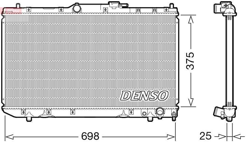 Radiatore, raffreddamento motore DENSO DRM50116