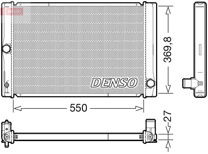 Radiatore, raffreddamento motore DENSO DRM50123