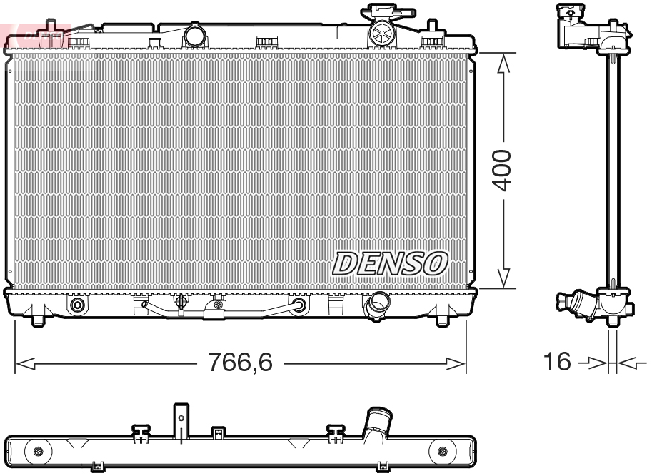 Radiatore, raffreddamento motore DENSO DRM50146