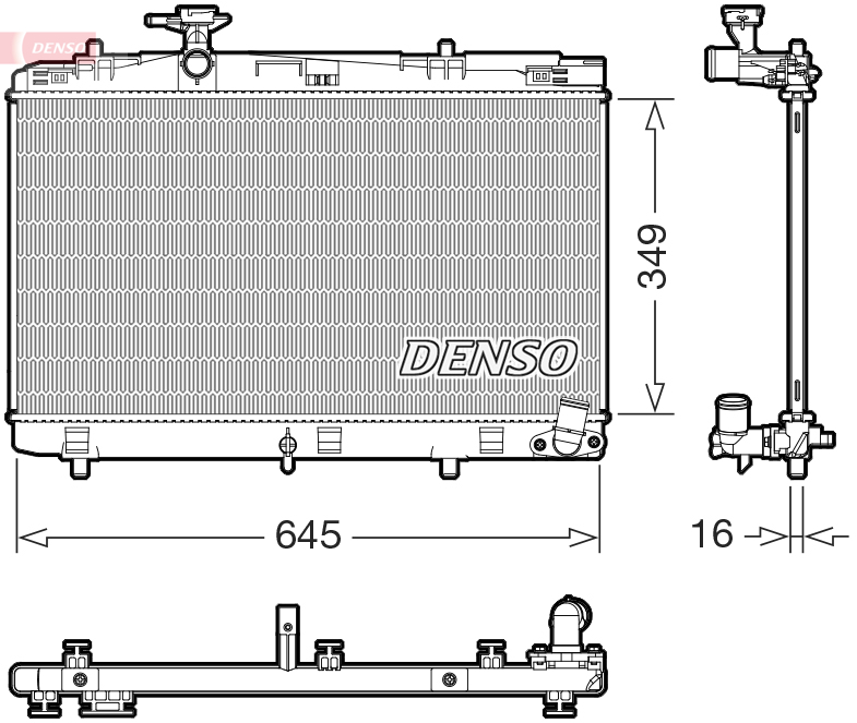 Radiatore, raffreddamento motore DENSO DRM50155