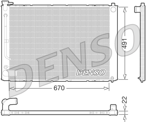 Radiatore, raffreddamento motore DENSO DRM51011