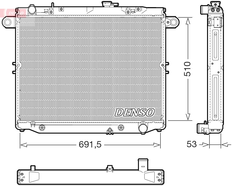 Radiatore, raffreddamento motore DENSO DRM51015