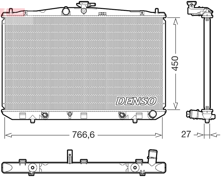 Radiatore, raffreddamento motore DENSO DRM51017