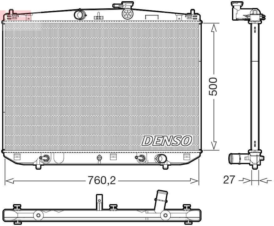 Radiatore, raffreddamento motore DENSO DRM51020