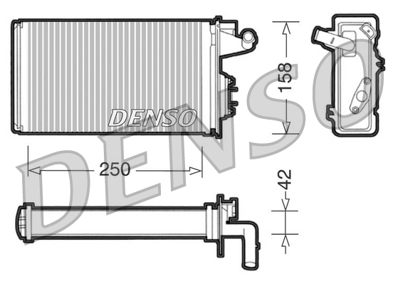 Scambiatore calore, riscaldamento abitacolo DENSO DRR09010