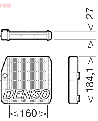 Scambiatore calore, riscaldamento abitacolo DENSO DRR09076