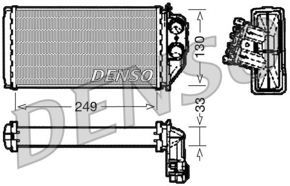 Scambiatore calore, riscaldamento abitacolo DENSO DRR21002