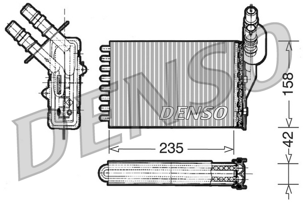 Scambiatore calore, riscaldamento abitacolo DENSO DRR23001