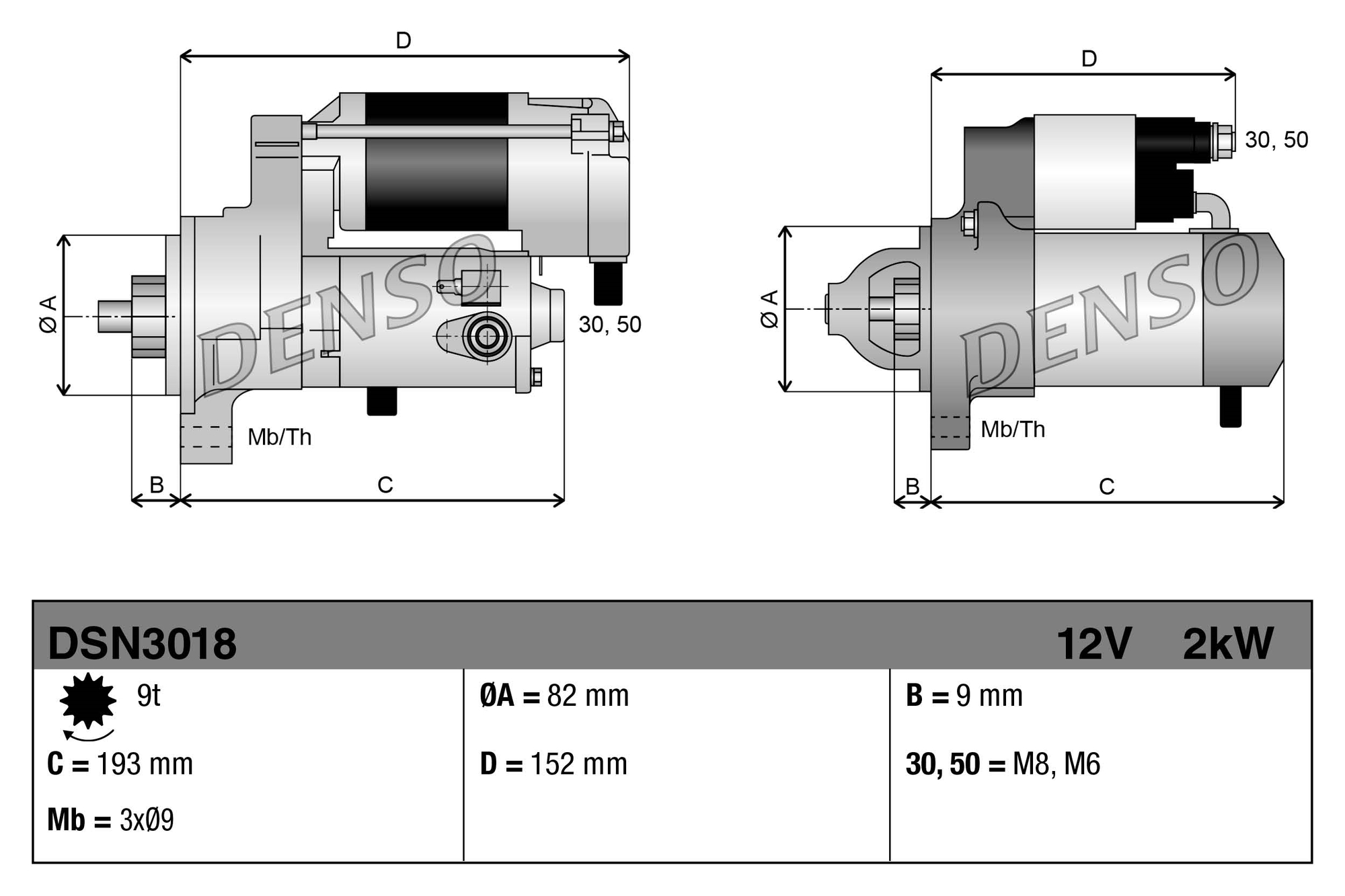 Motorino d'avviamento DENSO DSN3018