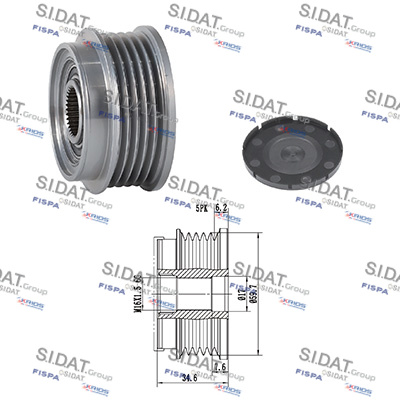 Dispositivo ruota libera alternatore SIDAT 455039