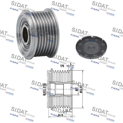 Dispositivo ruota libera alternatore SIDAT 455074