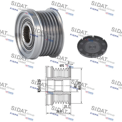 Dispositivo ruota libera alternatore SIDAT 455080
