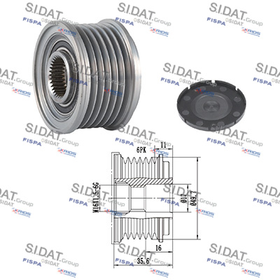 Dispositivo ruota libera alternatore SIDAT 455082