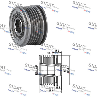 Dispositivo ruota libera alternatore SIDAT 455104