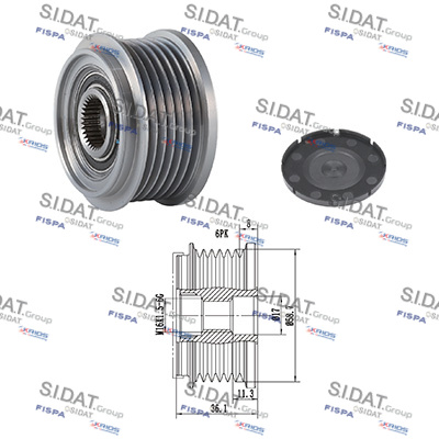 Dispositivo ruota libera alternatore SIDAT 455142