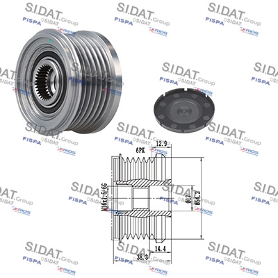 Dispositivo ruota libera alternatore SIDAT 455202