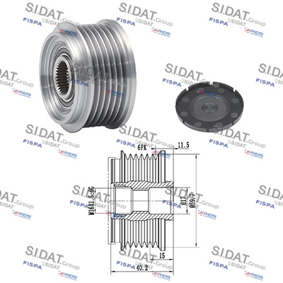 Dispositivo ruota libera alternatore SIDAT 455222