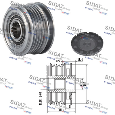 Dispositivo ruota libera alternatore SIDAT 455287