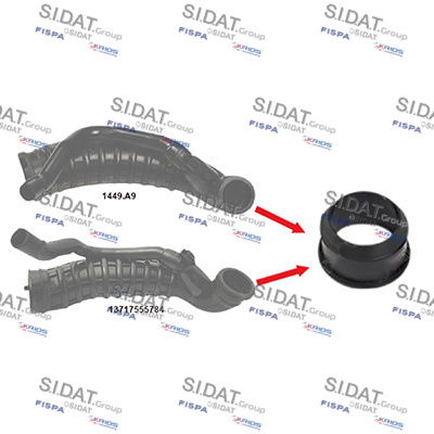 Flessibile d'aspirazione, filtro aria SIDAT 505236