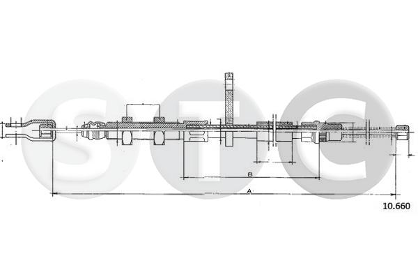 Cavo comando, freno stazionamento STC T480336