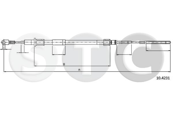 Cavo comando, freno stazionamento STC T480659