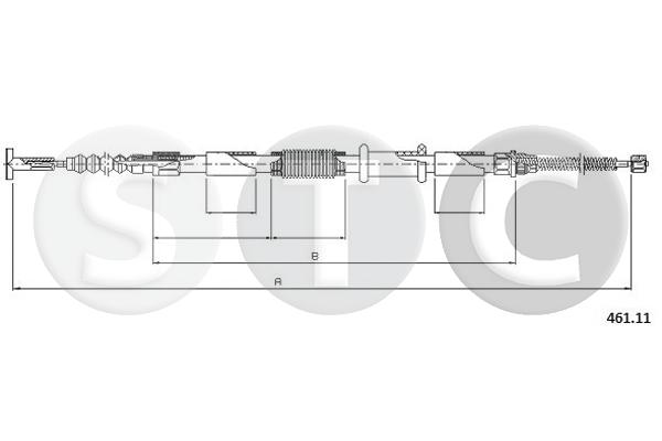Cavo comando, freno stazionamento STC T481314