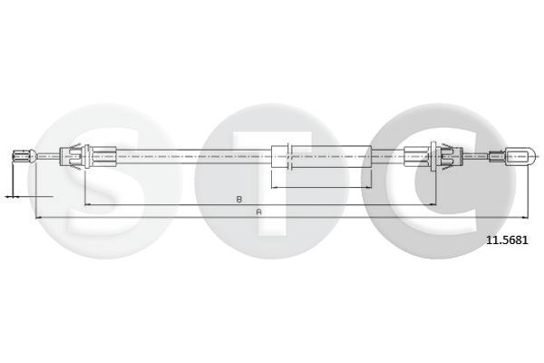 Cavo comando, freno stazionamento STC T481856