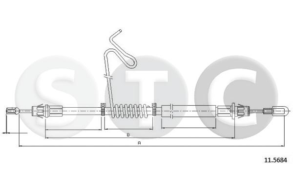 Cavo comando, freno stazionamento STC T481859
