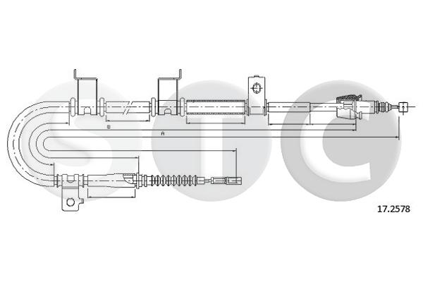 Cavo comando, freno stazionamento STC T482007