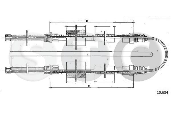 Cavo comando, freno stazionamento STC T483378