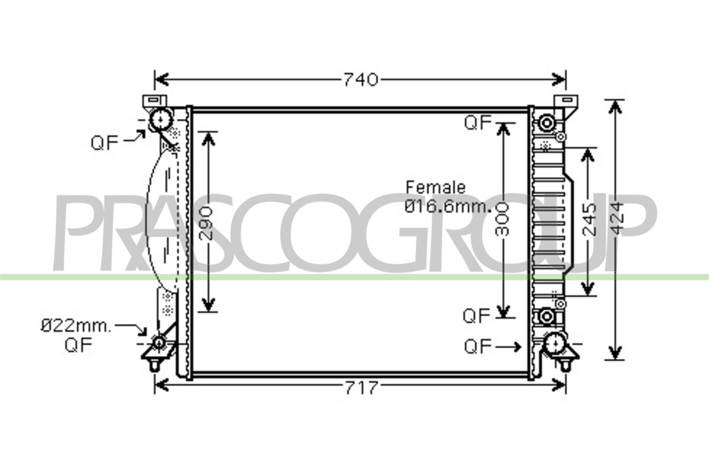 Radiatore, raffreddamento motore PRASCO AD020R008