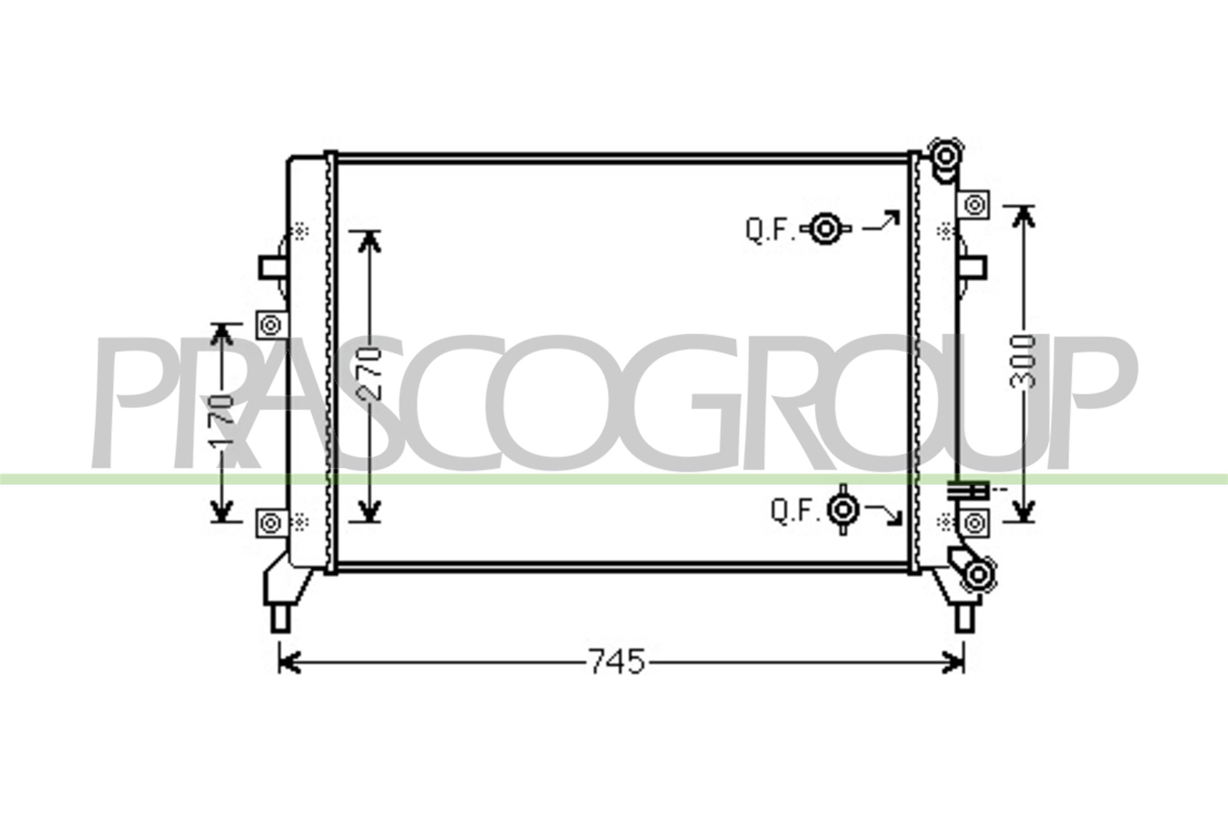 Radiatore, raffreddamento motore PRASCO AD322R009