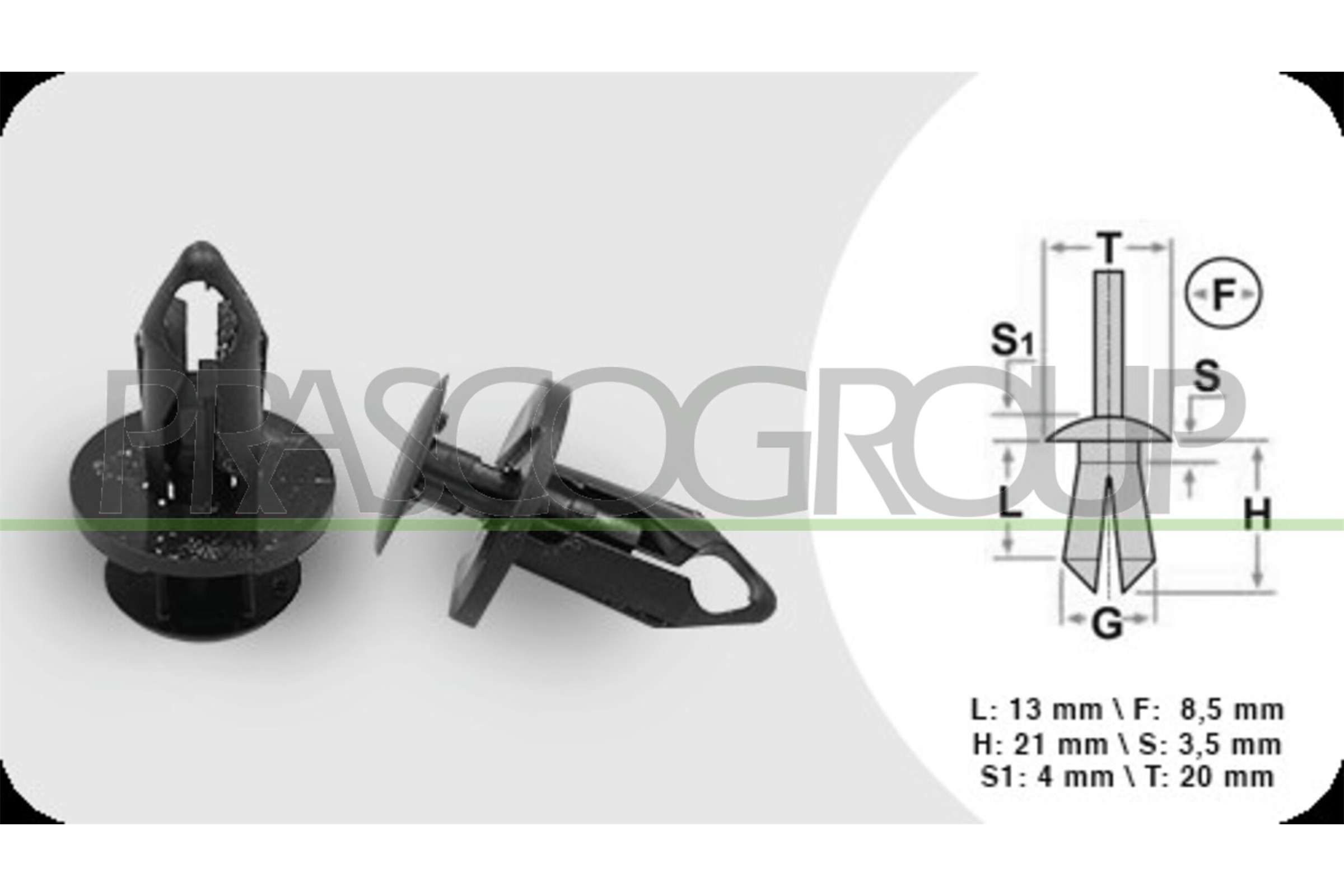 Kit clip d'arresto, carrozzeria PRASCO AD324CL01