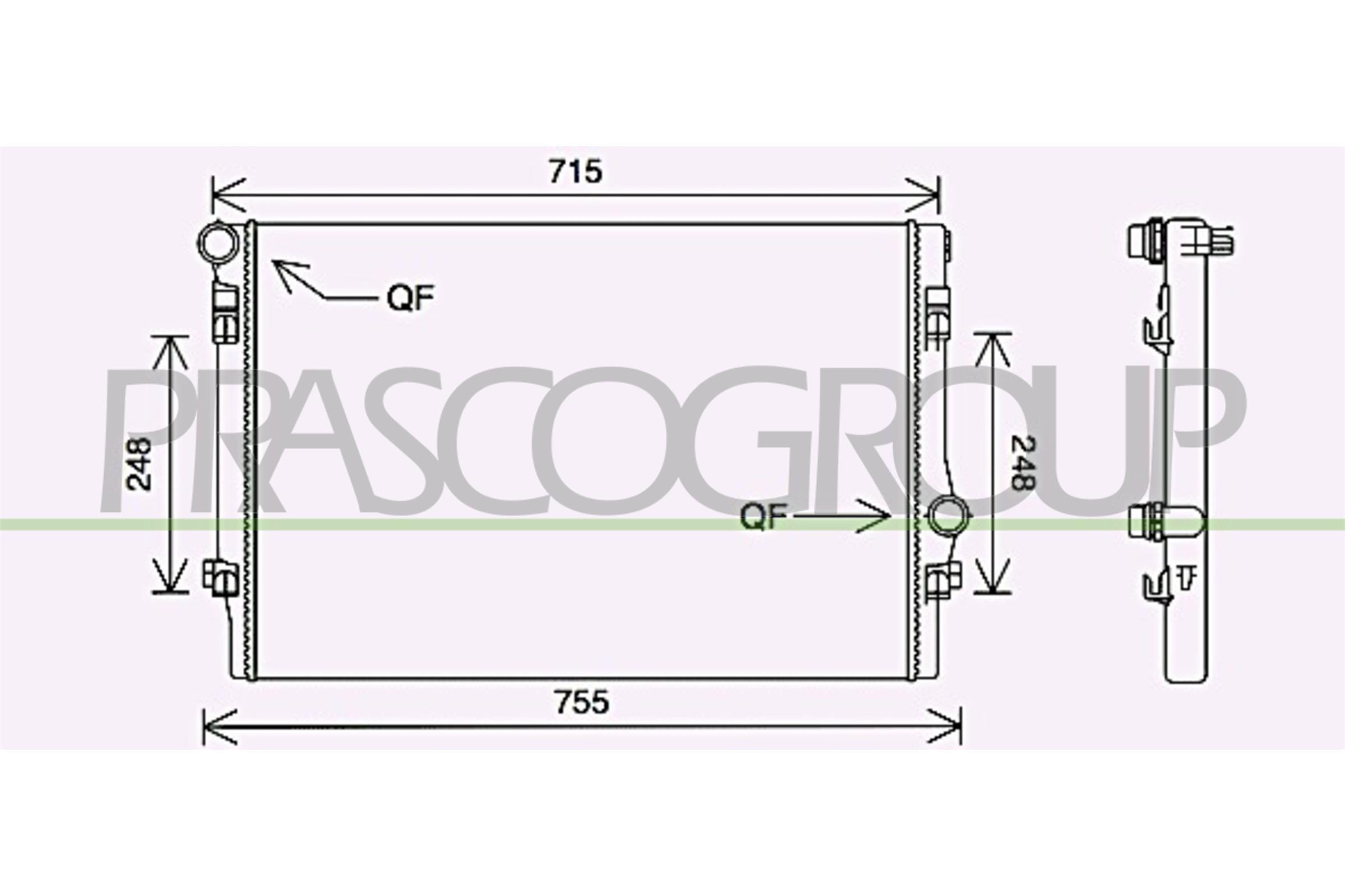 Radiatore, raffreddamento motore PRASCO AD324R001