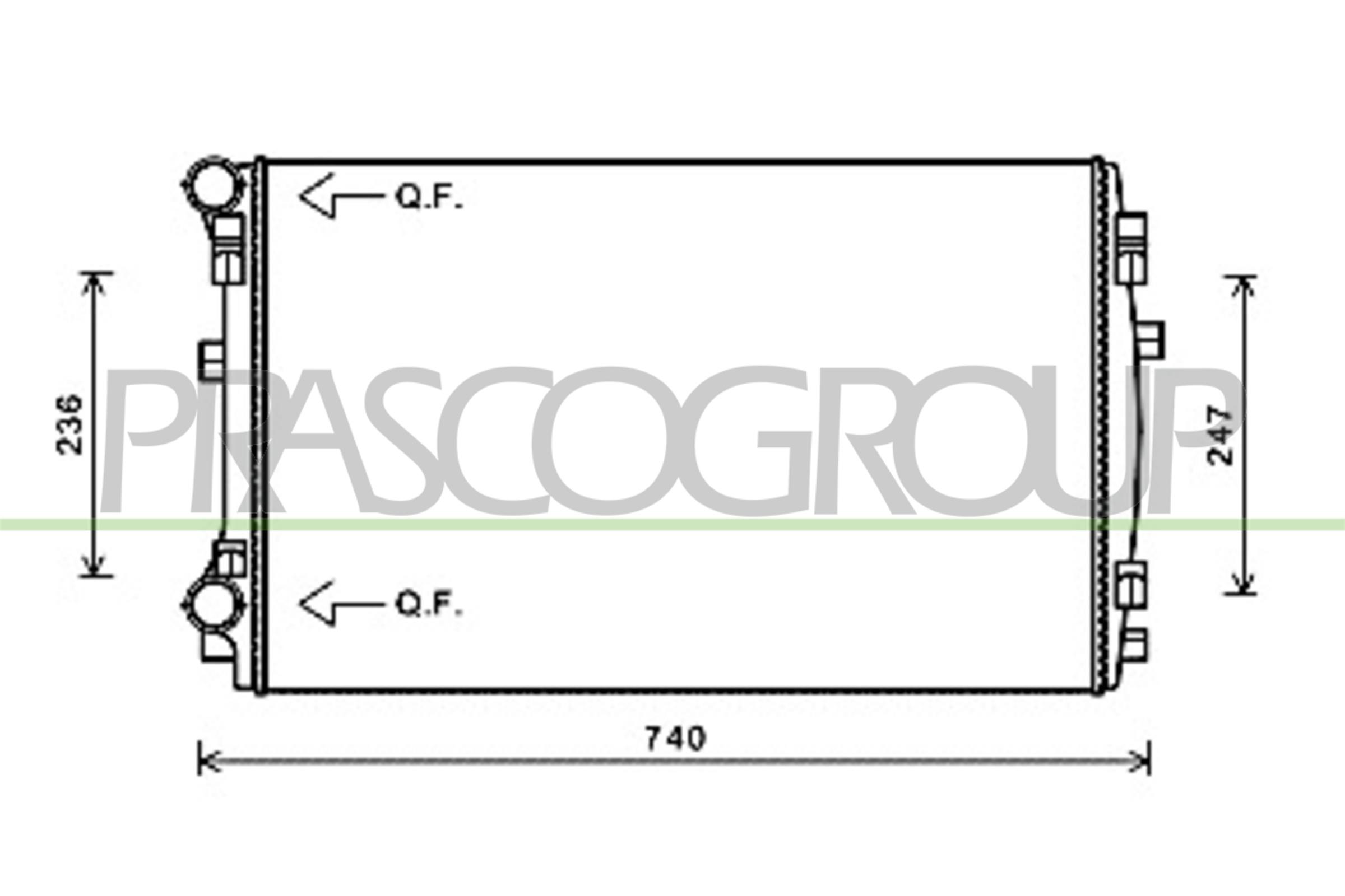 Radiatore, raffreddamento motore PRASCO AD324R002