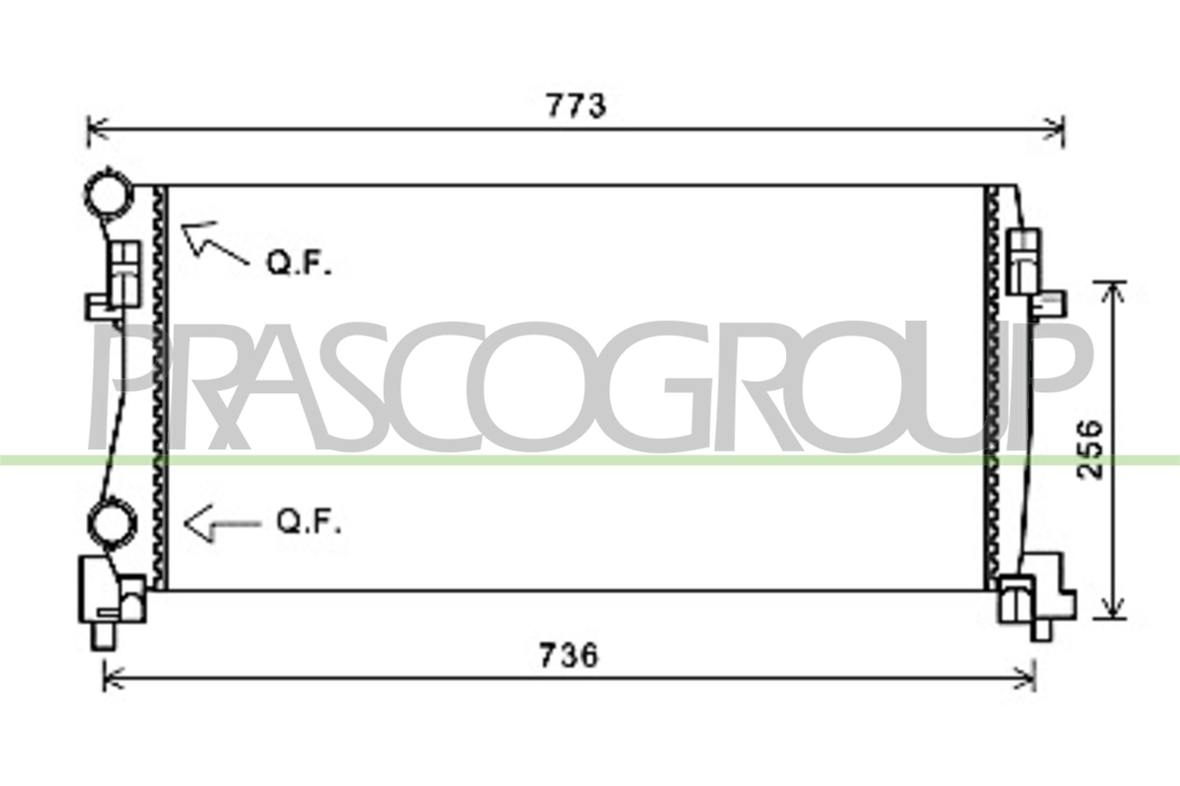 Radiatore, raffreddamento motore PRASCO AD324R003