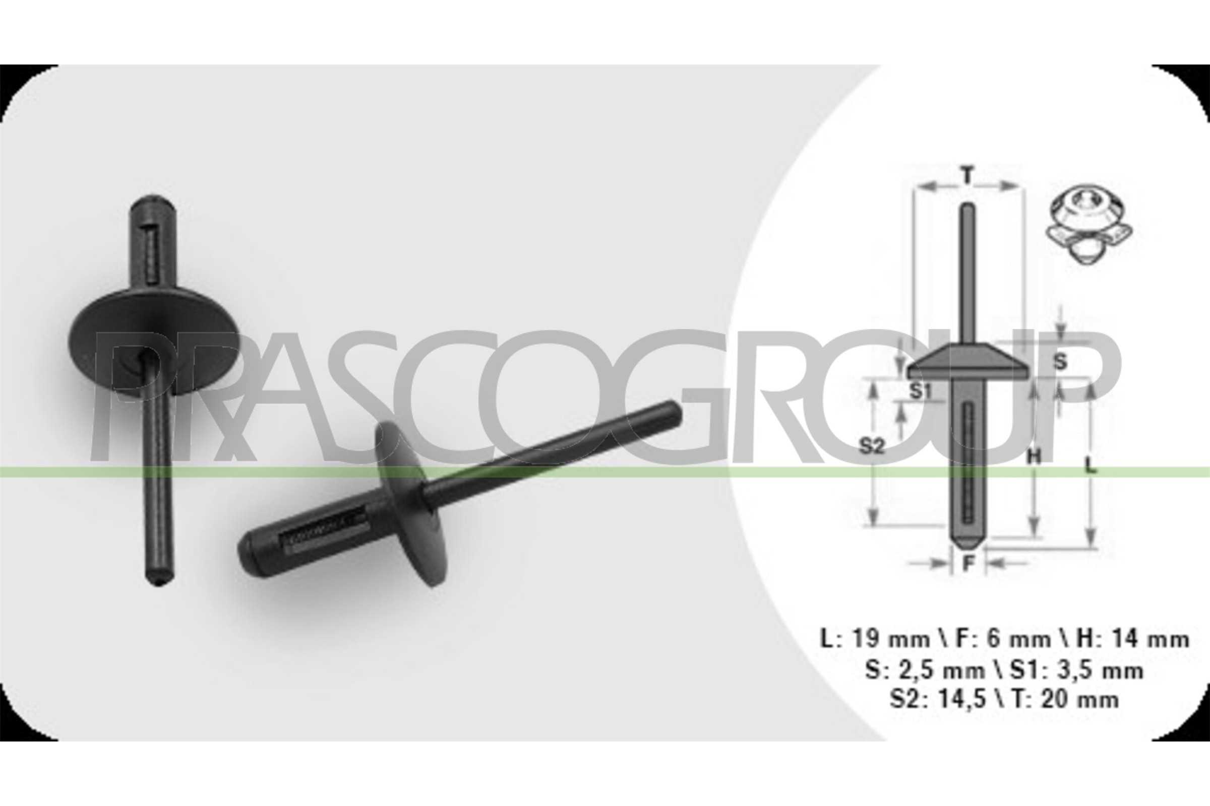 Kit clip d'arresto, carrozzeria PRASCO BM802CL01