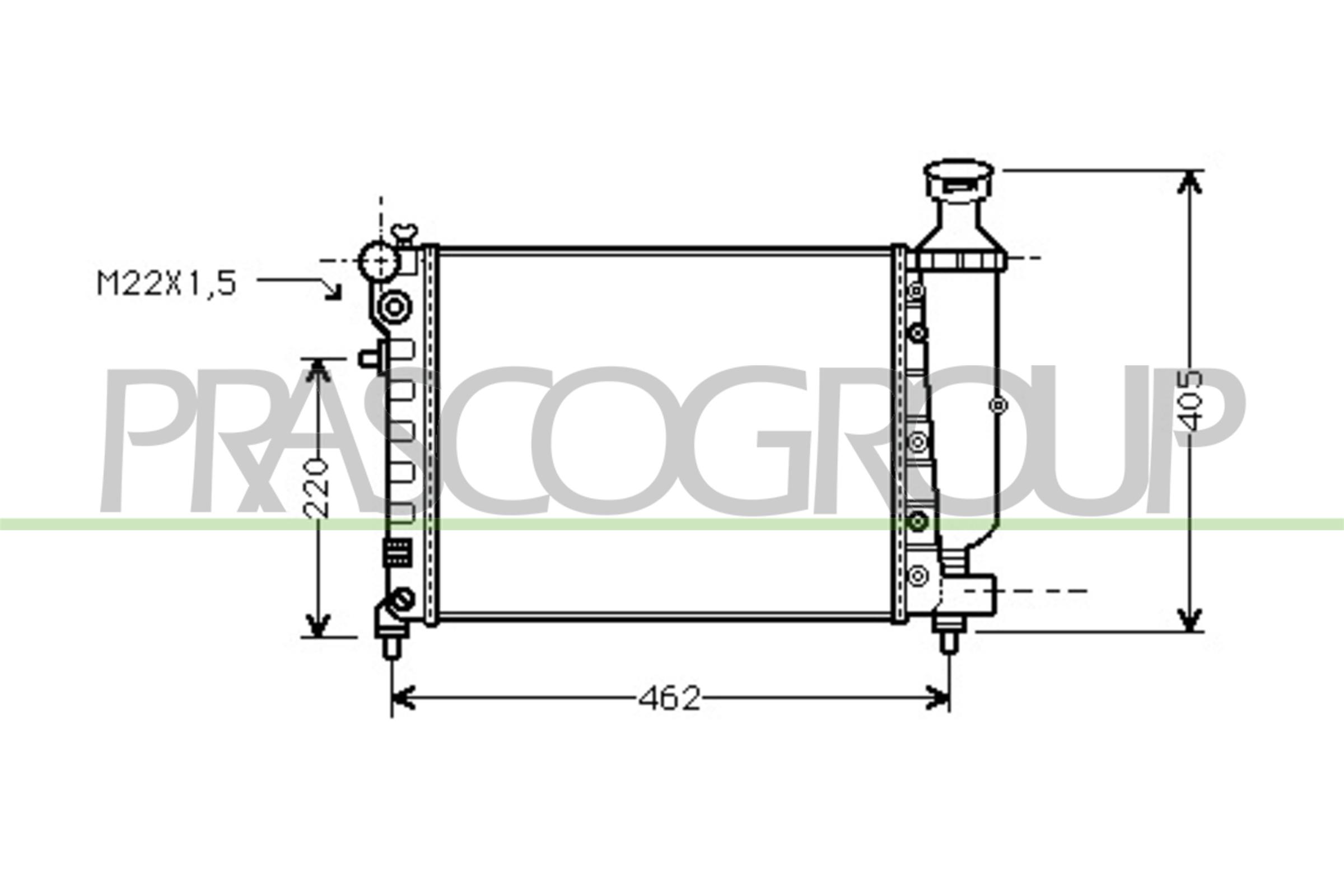 Radiatore, raffreddamento motore PRASCO CI022R001